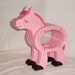 Wood Piggy Bank- Pink Horse (Pony)