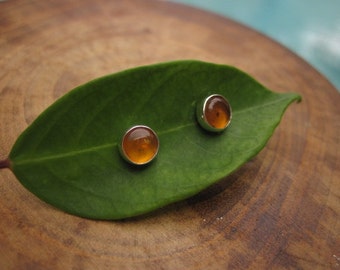 Baltic Amber Sterling Silver Studs Post Earrings 6mm