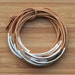 Handmade Nude Natural Leather Cord Bangles With Silver Plated Tubes