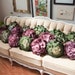 Olive Green Ombre Ruffle Rose Pillow - Small: made of recycled wool knits