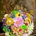 NEW - PASTEL CHARM - Vintage inspired Bridal Bouquet with Vintage Enamel Flowers, Handmade Silk Roses and More