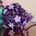 Bridal bouquet Purple Romance - Handmade pure silk flowers and rhinestone brooches