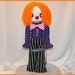 OOAK Hand Stitched Evil Clown Rag Doll Creepy Gothic Folk Art By Jodi Cain