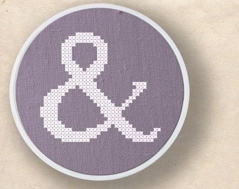And. Ampersand Modern Simple Cute Counted Cross Stitch PDF Pattern