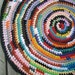 Colorful Round Rag Rug 32 inches Handmade From Reclaimed T Shirts Bold Colors