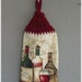 Hanging Kitchen Towel Wine Bottles Looped No Button