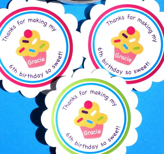Items similar to PRINTABLE Cupcake Labels, Personalized Cupcake ...