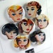 Vintage Watercolor Barbie Mini Button Set