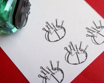 Little Pincushion Rubber Stamp Photopolymer - Handmade by BlossomStamps