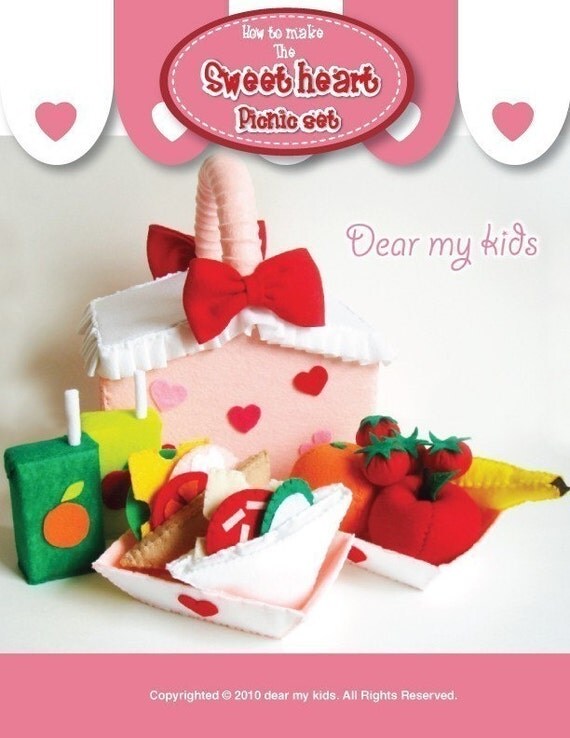 Items similar to Sweet Heart Picnic Set PDF Patterns on Etsy