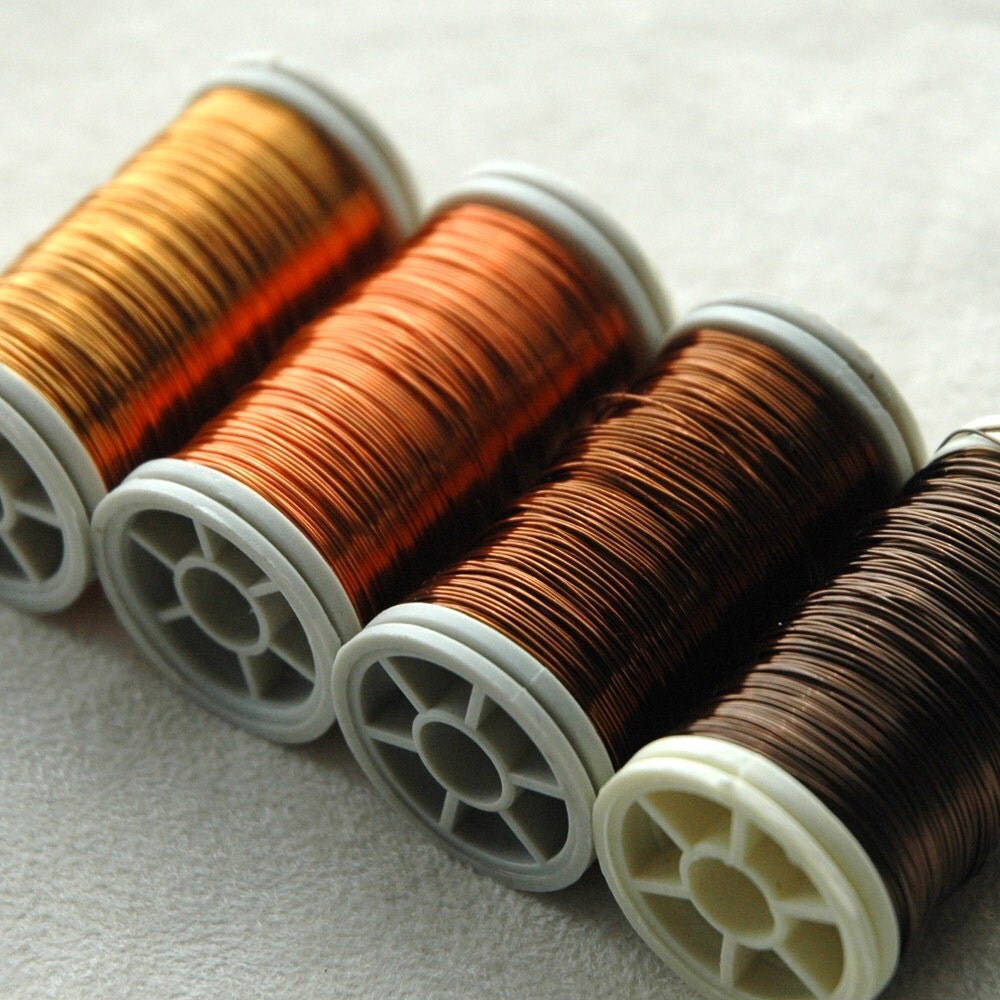 Earth colors Copper wire 28 Gauge 3 spools metal wire
