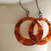 Retro Hoop Earrings, Rootbeer, Amber Brown, Beer, Hoop Earrings, Geometric, Vintage Hoops Brown Hooop