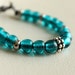 Boho Bracelet, Summer, Deep Aqua Glass, Bohemian, Teal, Summer, Beach