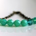 Seafoam Green Bracelet, Antiqued Brass Chain, Simple, Color Pop