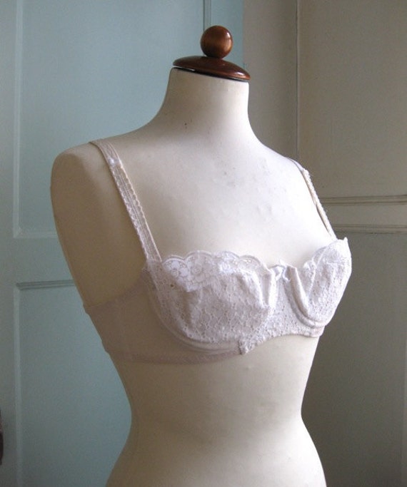 1960s French cotton bra 34 A/B by whyteboots on Etsy