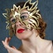 SALE! Electro Leather Mask in gold