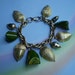 RESERVED FOR vnrau Vintage 50s Bakelite Goldtone Acorns Charm Bracelet