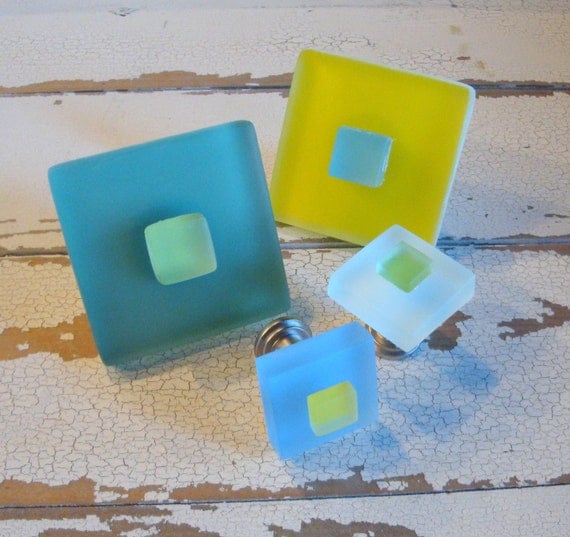 Beach Glass Knobs Drawer Pulls 2 each by beachyrustica