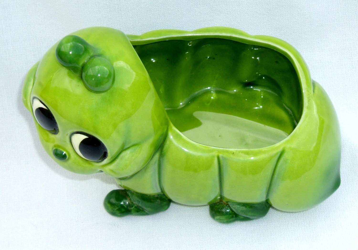Vintage Relpo worm bug caterpillar ceramic pottery planter