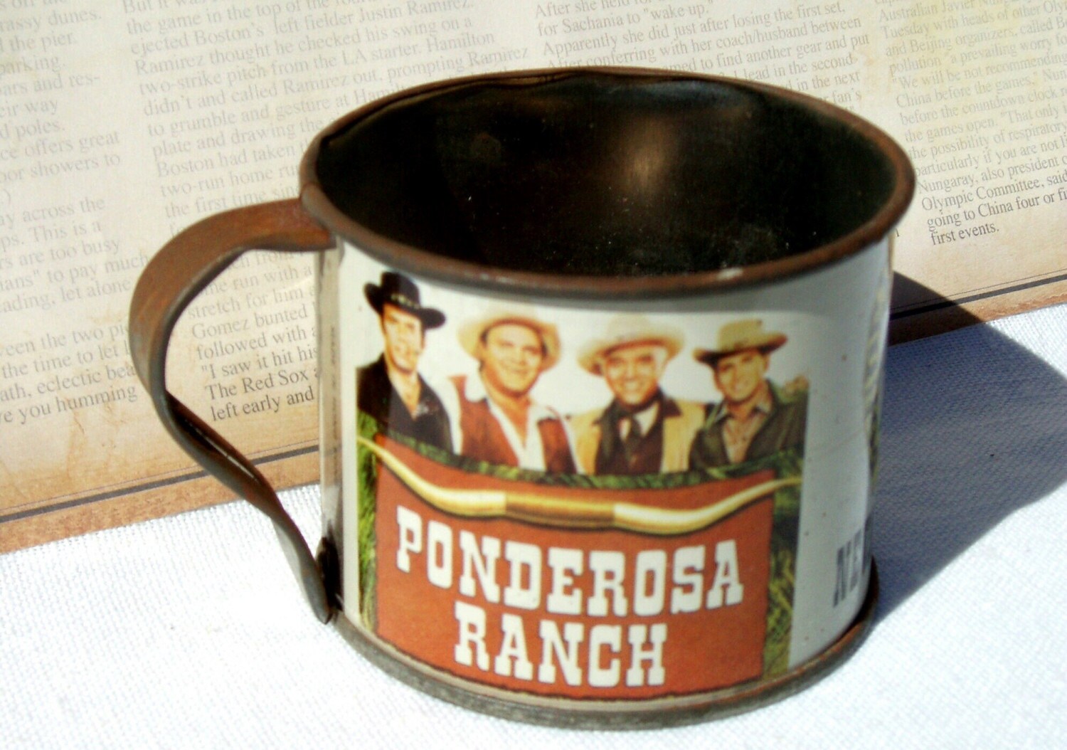 Vintage Ponderosa Ranch Bonanza tin cup
