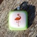 Flamingo Pendant Fused Glass Pendant - Pink and Green