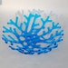 Sea Coral Bowl Fused Art Glass Sculpture Turquoise Aqua Blue - Beach Ocean Decor - Large Size - Ready to Ship