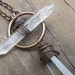 Extra Long Necklace Clear Quartz Necklace Wire Wrap Necklace Rustic Jewelry DanielleRoseBean Healing Crystal Necklace Long Necklace Pendant