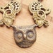 Owl Necklace - Funky Retro Brass Hipster Assemblage Jewelry