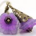 Dangle Earrings Purple Earrings Beaded Flower Jewelry . Mali Earrings in Purple