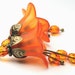 Spring Fashion. Beaded Jewelry. Burnt Orange Blossom Flower Earrings. France Earrings in Burnt Orange