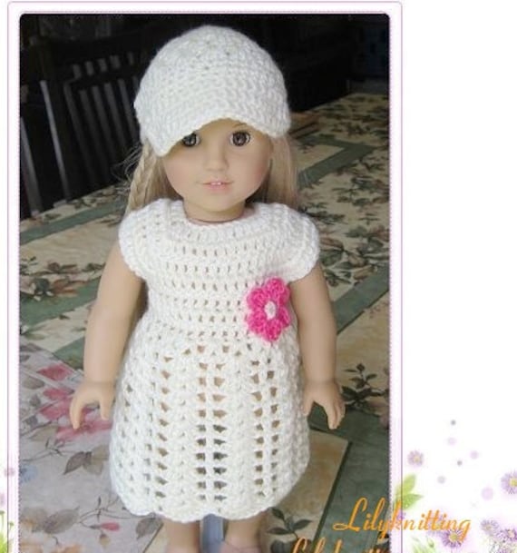 doll for american pattern crochet girl dress for Girl, doll or crocheted American dress clothes Pattern Gotz