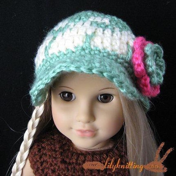 PATTERN in PDF Crocheted beanie for American Girl by LilyKnitting