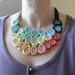 Wedding Rainbow necklace with 23 white sea glass - crochet - OOAK handmade gift for her extraordinaire Birthday