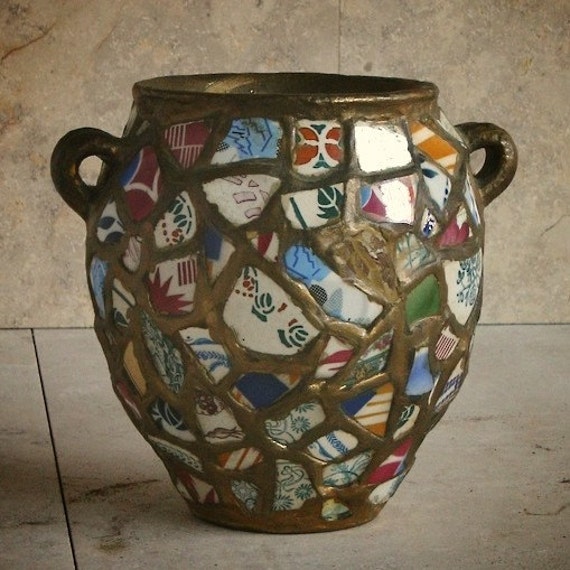 Vintage French Mosaic Vase