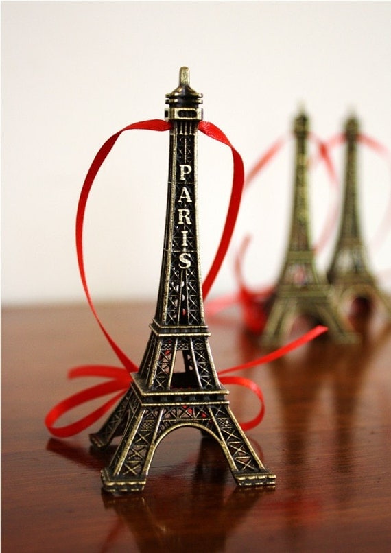 Eiffel tower Christmas ornaments