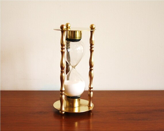 Vintage Brass Hourglass 15 Minutes