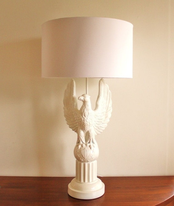 round newark table with white by Large 1960 lamp table white eagle