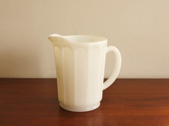 Anchor Hocking Milk Glass Pitcher Vintage Milk By Highstreetmarket 4052