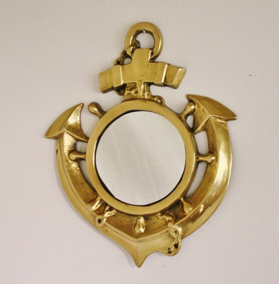 Vintage brass anchor mirror by highstreetmarket on Etsy