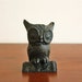 Vintage cast iron owl coin bank