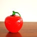 Vintage red glass apple