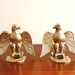 Pair of vintage solid brass eagle bookends