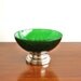 Vintage green glass and silver plated footed bowl