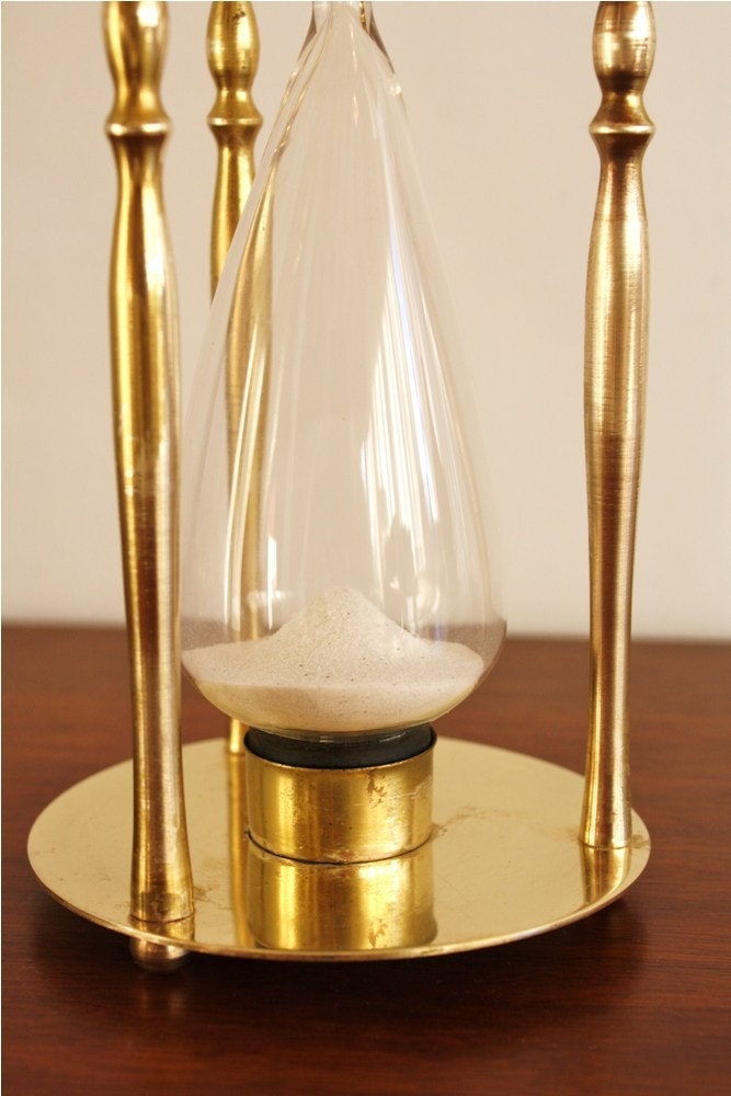 Large Vintage Brass Hourglass 45 Minutes
