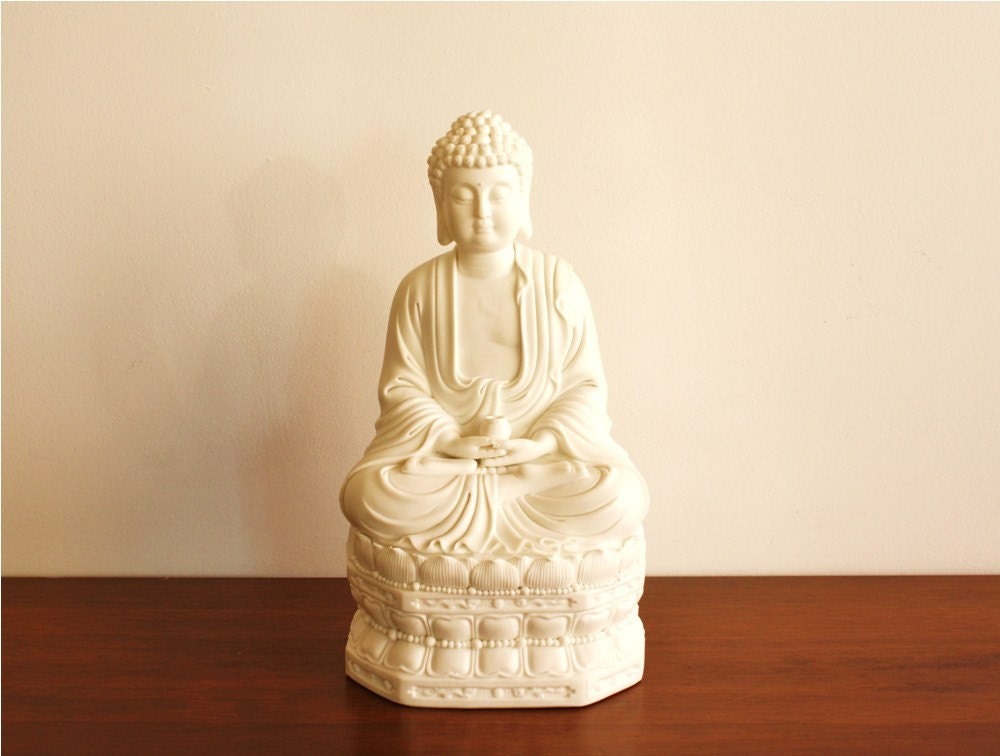 Large porcelain white Buddha statue