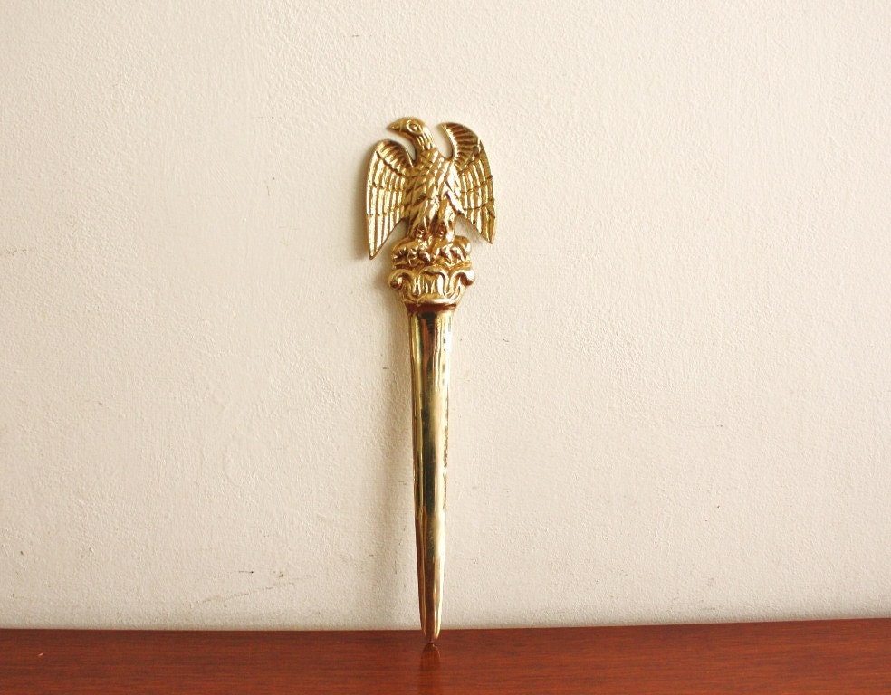 Vintage brass eagle letter opener
