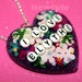 I Love Blythe Necklace Doll Lover Resin Statement Heart Shape Floral Glitter Pendant by isewcute