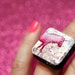 Unicorn Resin Jewelry Ring Pink Fluffy Super Cute Kawaii Sparkle Star Modern Square with Glitter in Adjustable Size by isewcute