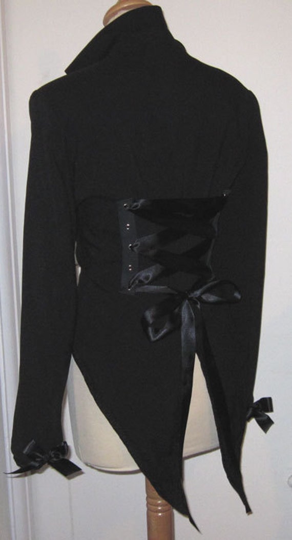 Black Victorian Goth Lolita Tuxedo Tailcoat Jacket Steampunk