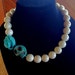 Day of the Dead BIG Statement Necklace 18 mm Howlite Beads with 30 mm Skull Necklace